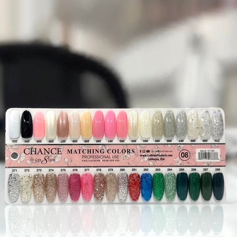 Chance Matching Duo 0.5oz - Tip 08 - 36 Colors ( #253 - #288 ) Glitter and Pearl Shades