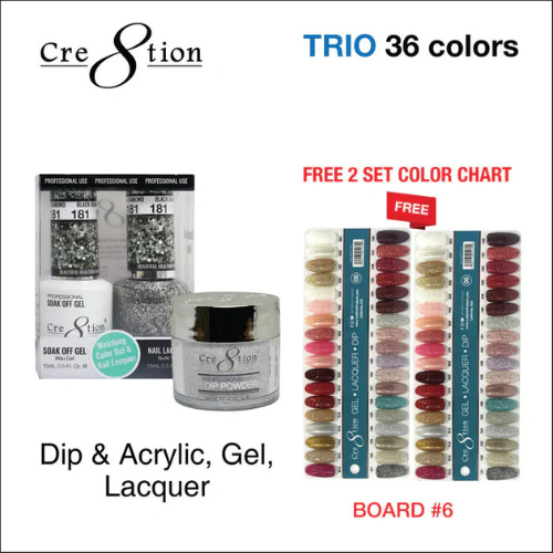 Creation Matching Color - 36 colors Board 6 #181-#216 w/ 2 Color Chart Trio
