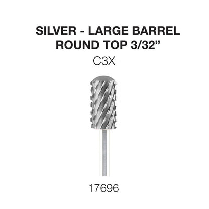 Cre8tion Silver Carbide- Large Barrel-Round Top- 3/32"