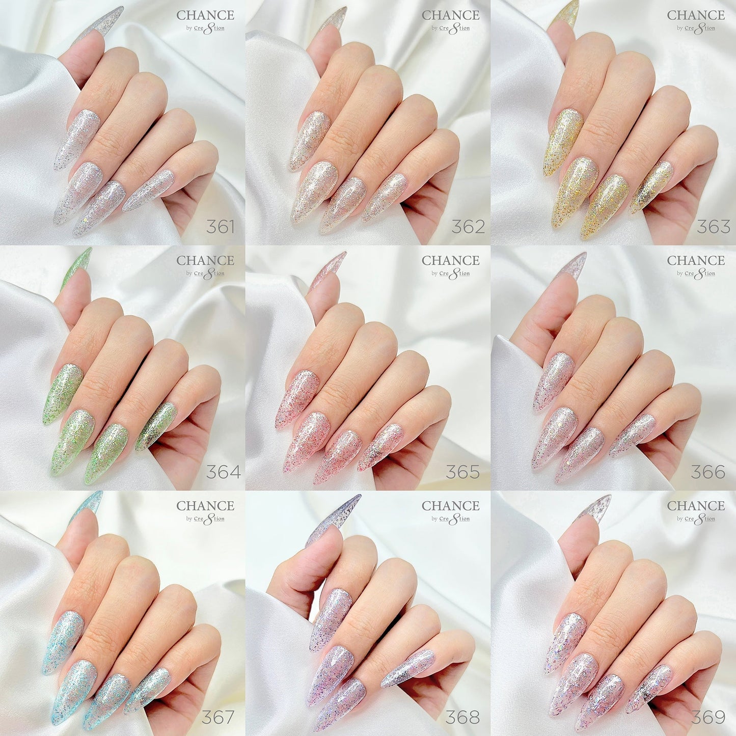 Chance Soak Off Gel 0.5oz - 36 Colors ( #361 - #396 ) Diamond Dust Collection