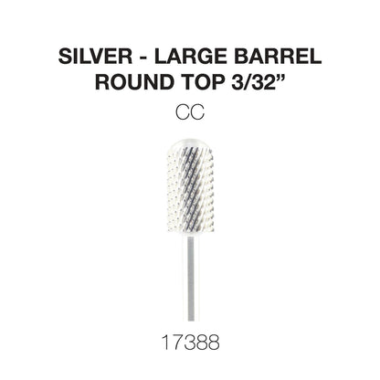 Cre8tion Silver Carbide- Large Barrel-Round Top- 3/32"