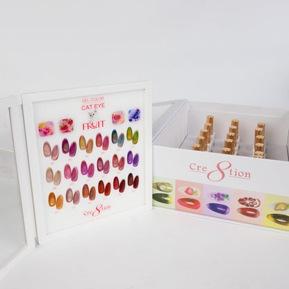 Creation Cat Eye Fruits Kit - 18 Colors (#202 - #219) w/ 1 Acrylic Booklet & 2 Magnet Tools