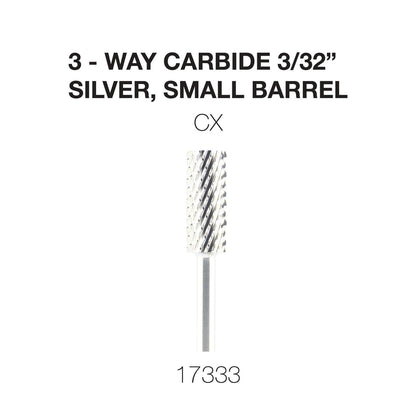 Cre8tion 3-Way Carbide Silver, Small Barrel 3/32"