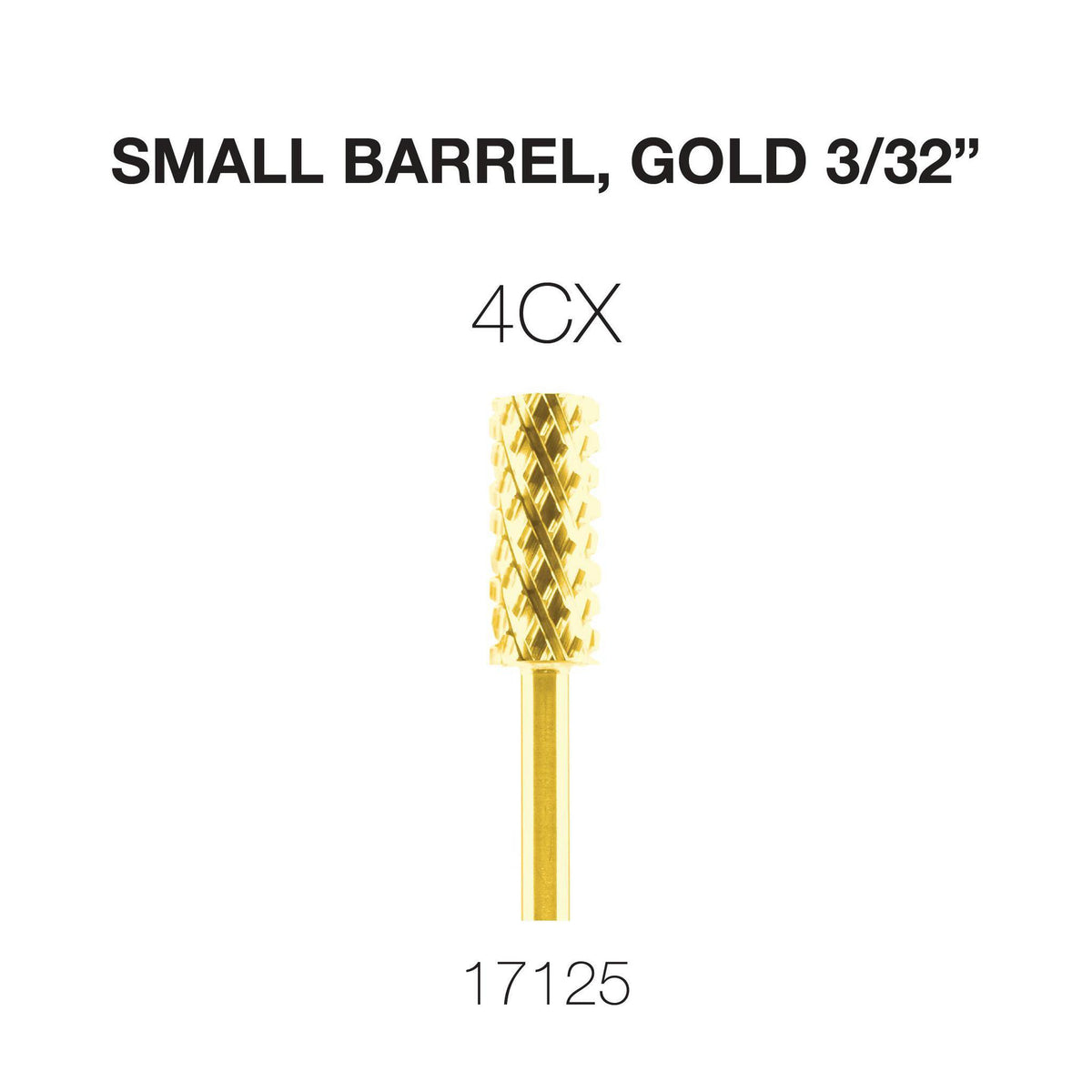 Cre8tion Carbide Small Barrel, Gold 3/32"