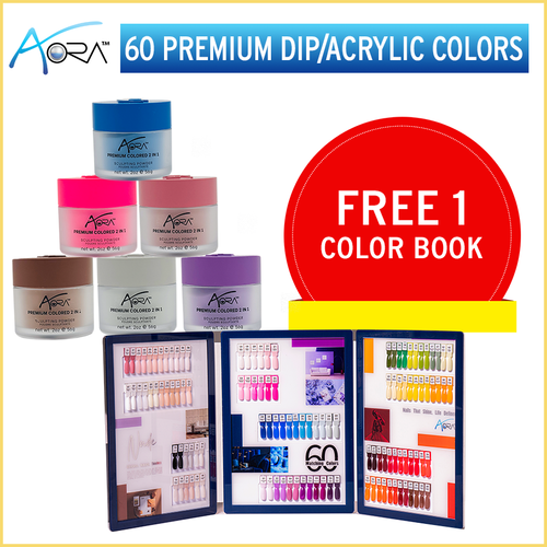 Aora (Premium) Dip Acrylic 2oz.  #01 - #60 (Free Color Booklet)