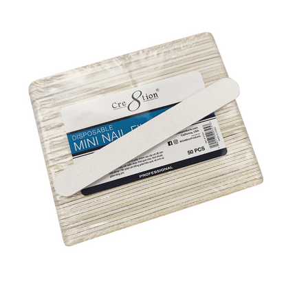 Cre8tion Nail File Wood Center White Grit (50 pcs./pack)