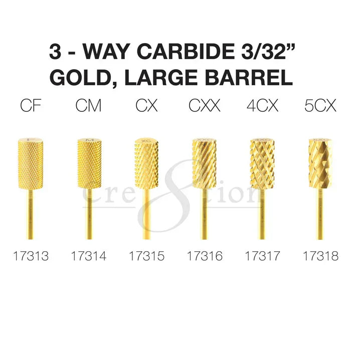Creation 3-Way Carbide Gold, Large Barrel 3/32" Set
