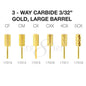 Creation 3-Way Carbide Gold, Large Barrel 3/32" Set