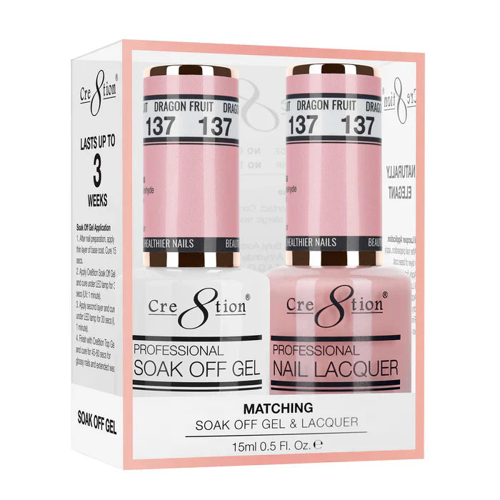 Creation Soak Off Gel Matching Pair 0.5oz 137 DRAGON FRUIT