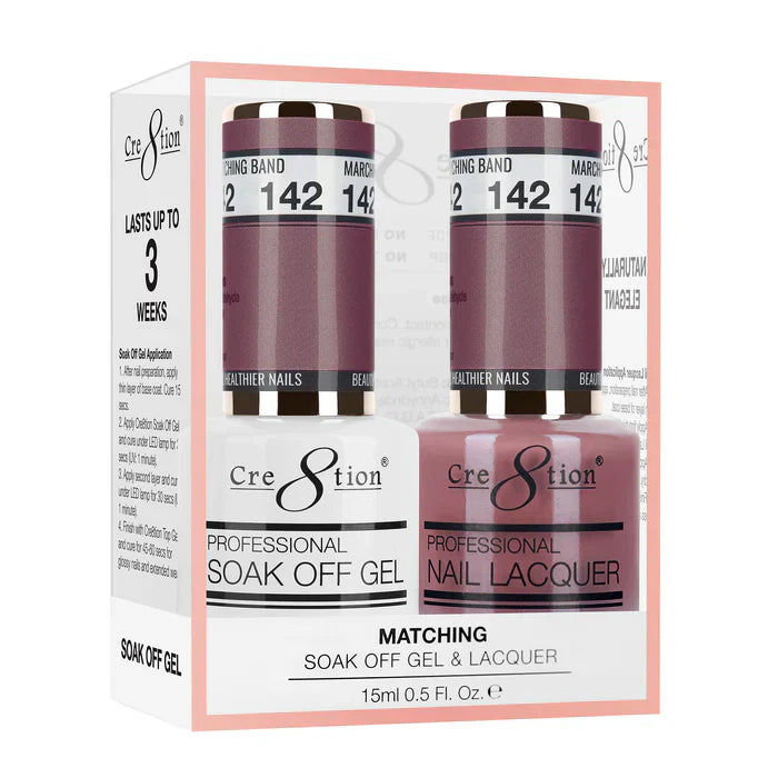Creation Soak Off Gel Matching Pair 0.5oz 142 MARCHING BAND