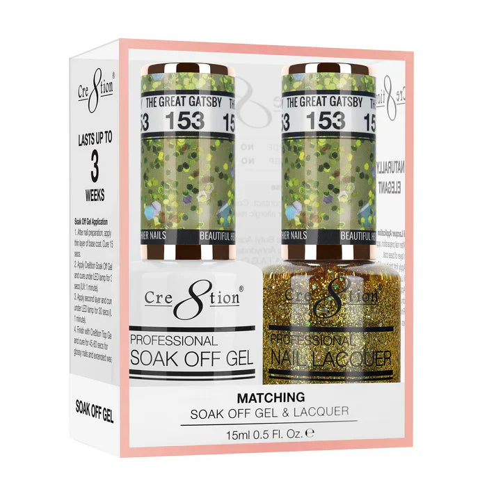 Creation Soak Off Gel Matching Pair 0.5oz 153 THE GREAT GATSBY