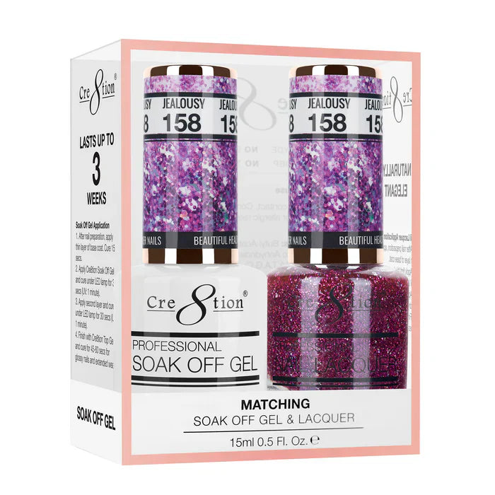 Creation Soak Off Gel Matching Pair 0.5oz 158 JEALOUSY