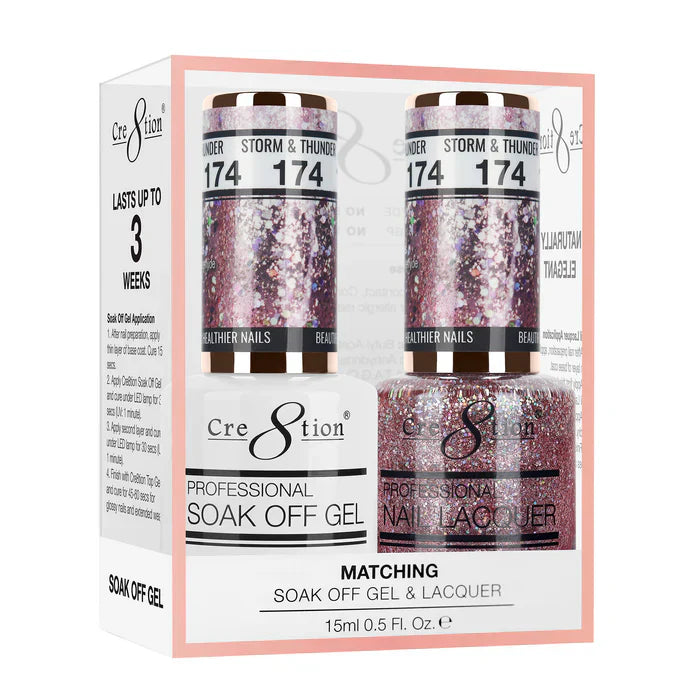 Creation Soak Off Gel Matching Pair 0.5oz 174 STORM & THUNDER