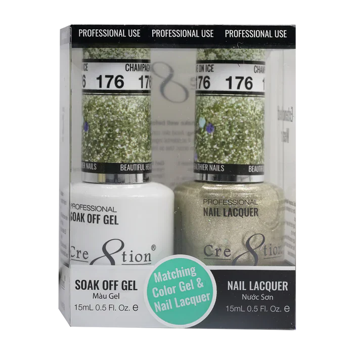 Creation Soak Off Gel Matching Pair 0.5oz 176 CHAMPAGNE ON ICE