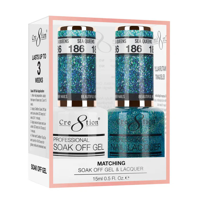 Creation Soak Off Gel Matching Pair 0.5oz 186 SEA QUEENS