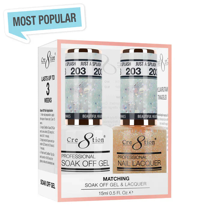 Creation Soak Off Gel Matching Pair 0.5oz 203 JUST A SPLASH