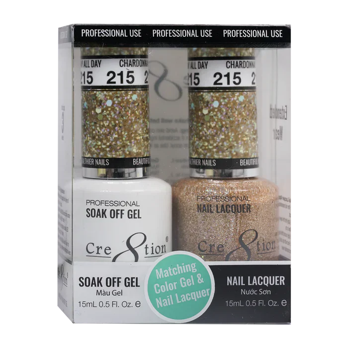Creation Soak Off Gel Matching Pair 0.5oz 215 CHARDONNAY ALL DAY
