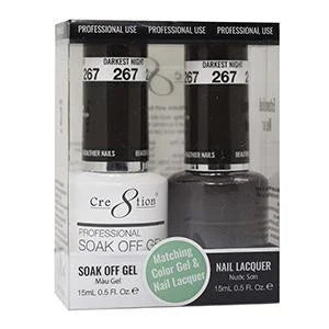 Creation Soak Off Gel Matching Pair 0.5oz 267 DARKEST NIGHT
