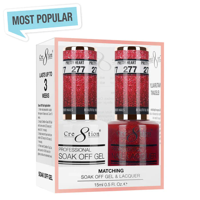 Creation Soak Off Gel Matching Pair 0.5oz 277 PRETTY HEART