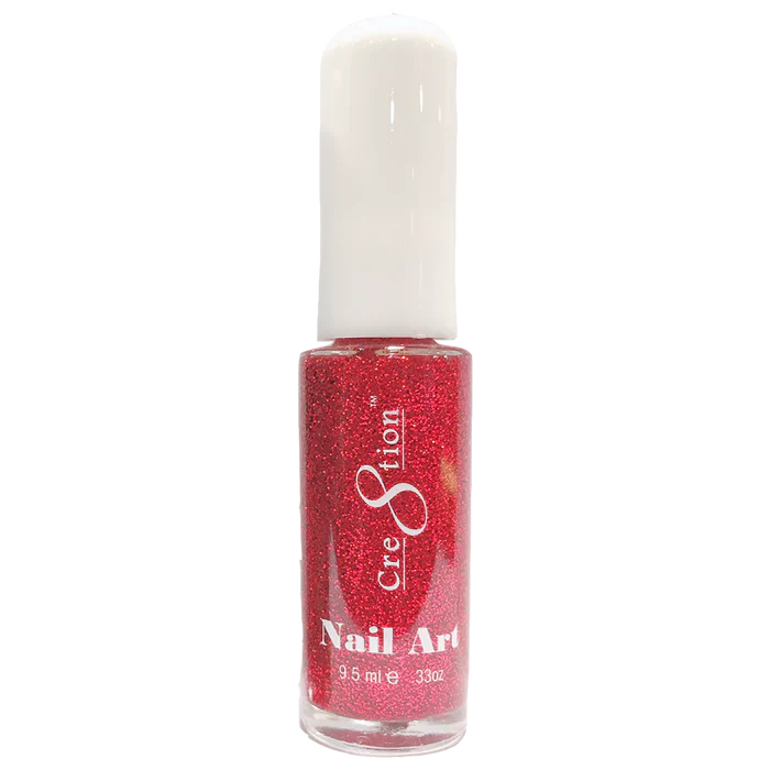 Creation Detailing Nail Art Lacquer 0.25oz 08 Red Glitter