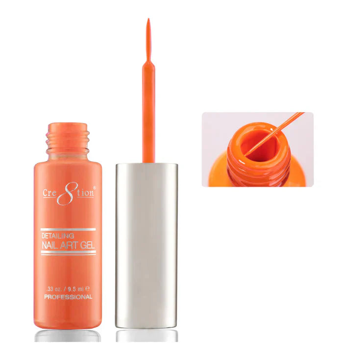 Creation Detailing Nail Art Gel 0.33oz 12 Hot Orange