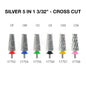 Creation Silver 5 in 1 Nail Filing Bit - 3/32" Cross Cut Set