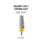 Creation Silver 5 in 1 Nail Filing Bit - 3/32" Cross Cut CXX