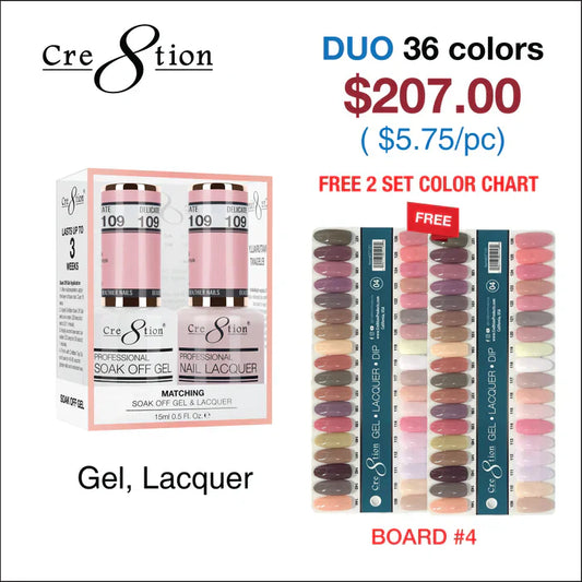 Creation Matching Color - 36 colors Board 4 #109-#144 w/ 2 Color Chart Duo