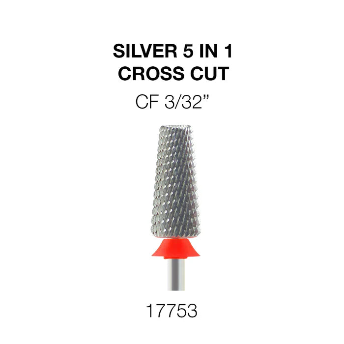 Creation Silver 5 in 1 Nail Filing Bit - 3/32" Cross Cut CF