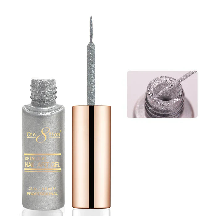 Creation Detailing Nail Art Gel 0.33oz 27 Silver Glitter