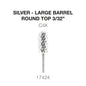 Creation Silver Carbide- Large Barrel-Round Top- 3/32" C4X
