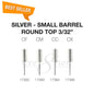 Creation Silver Carbide- Small Barrel-Round Top- 3/32" Set