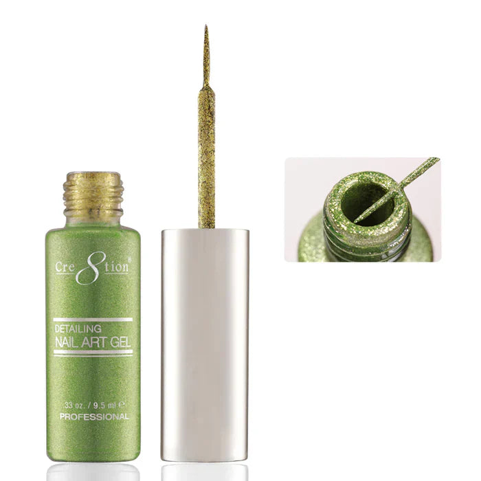Creation Detailing Nail Art Gel 0.33oz 40 Green Blue Platinum