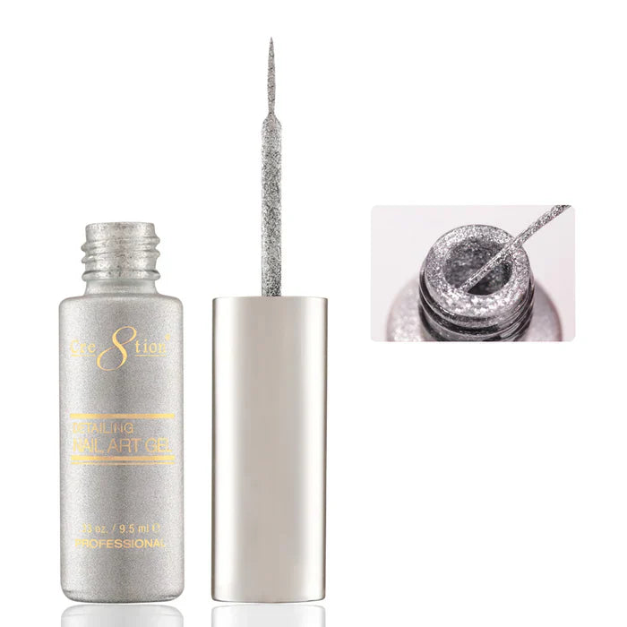 Creation Detailing Nail Art Gel 0.33oz 41 Bright Silver Platinum