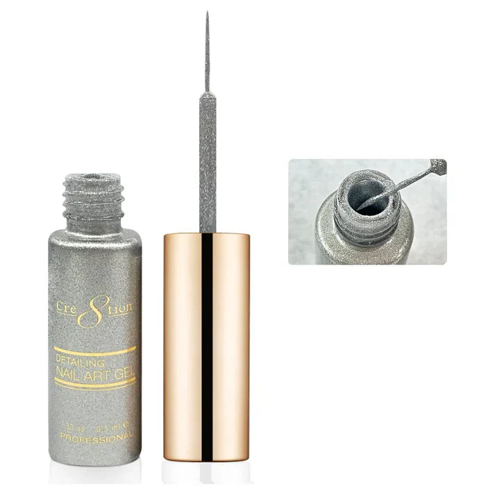 Creation Detailing Nail Art Gel 0.33oz 73 Under Flashlight Silver