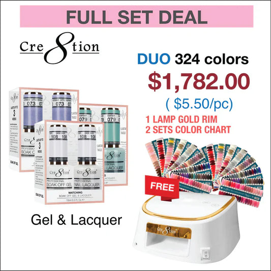Creation Duo Matching color (Matching Pair) - Full set 324 colors w/ 1 Creation Cordless Gold Rim Lamp & 2 set Tip Color Chart