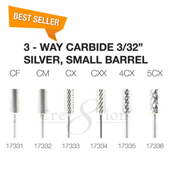 Creation 3-Way Carbide Silver, Small Barrel 3/32" Set