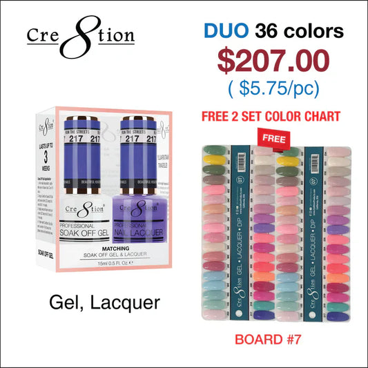 Creation Matching Color - 36 colors Board 7 #217-#252 w/ 2 Color Chart Duo