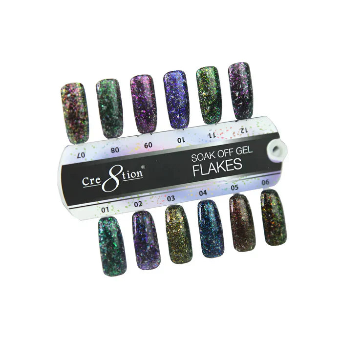Creation Color Chart - Flakes Gel 12 colors