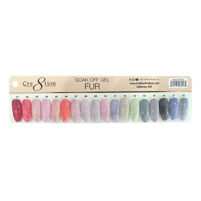Creation Color Chart - Fur Gel 18 Colors