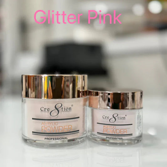 Creation Acrylic Powder Glitter Pink (Transparent) - set