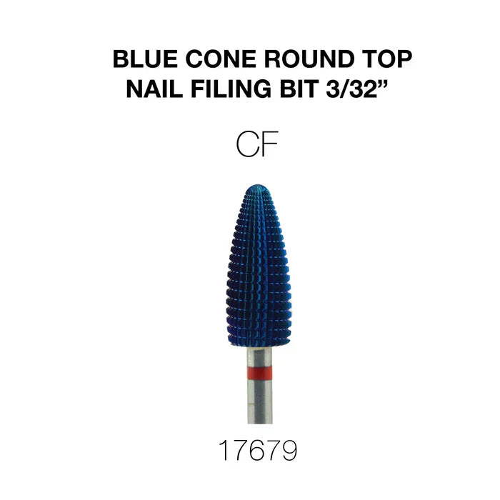 Creation Blue Cone Round Top Nail Filing Bit 3/32" CF