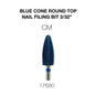 Creation Blue Cone Round Top Nail Filing Bit 3/32" CM