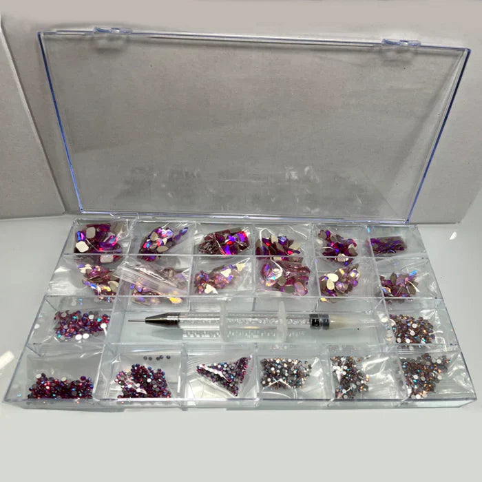 Creation Nail Art Rhinestones Decoration Set Pink