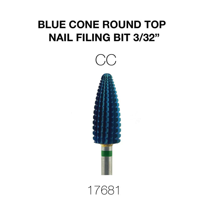Creation Blue Cone Round Top Nail Filing Bit 3/32" CC