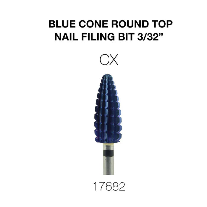 Creation Blue Cone Round Top Nail Filing Bit 3/32" CX