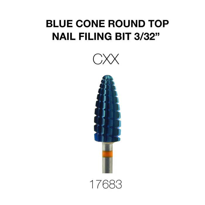 Creation Blue Cone Round Top Nail Filing Bit 3/32" CXX