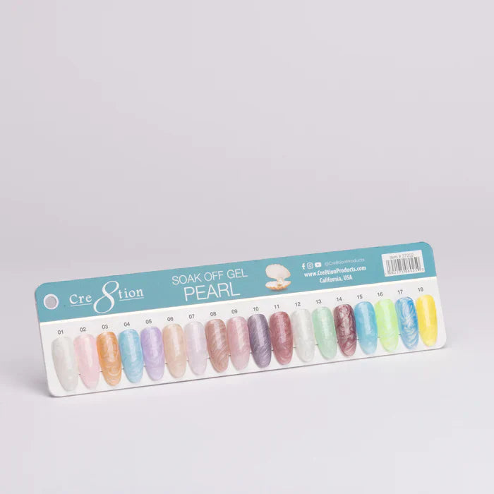 Creation Color Chart - Pearl Gel 18 colors