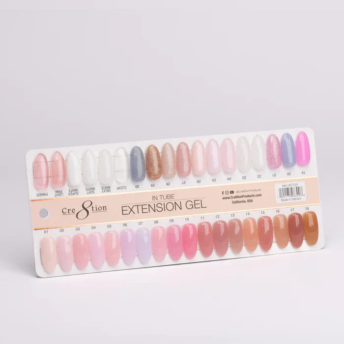 Creation Color Chart - Poly Gel-Extension Gel In Tube 36 Colors