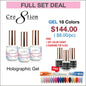 Creation Holographic Gel 0.5oz - Full Set 18 colors w/ 3 Top Diamond 0.5oz & 1 Color Chart